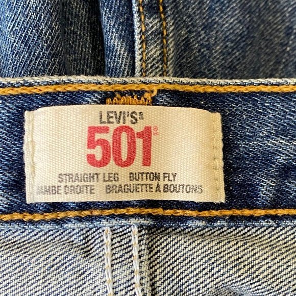 LEVI'S 501 Blue Straight Leg Jean - Picture 8 of 10